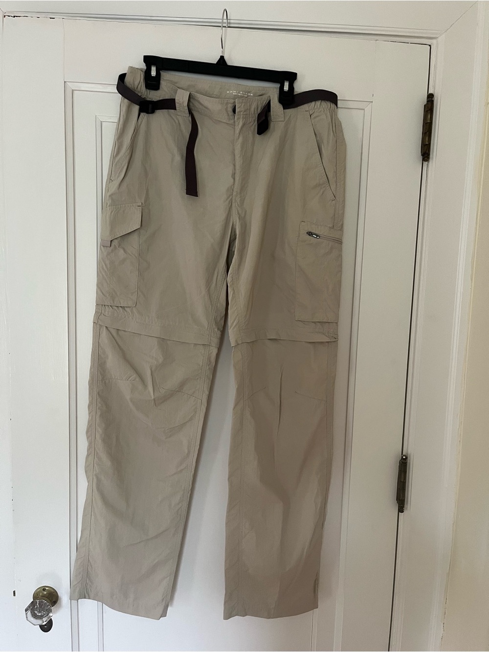 Columbia Beige Cargo Convertible Pants with Belt